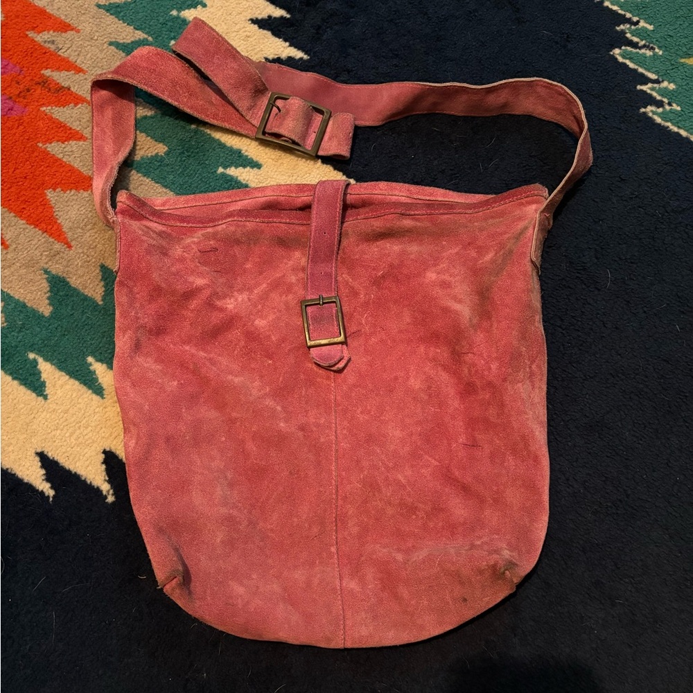 Pink suede Urban Outfitters boho bag